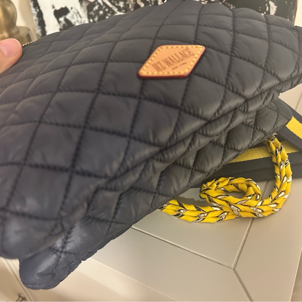Navy, Yellow MZ Wallace Pippa Quilted Crossbody Bag - Picture 5 of 15